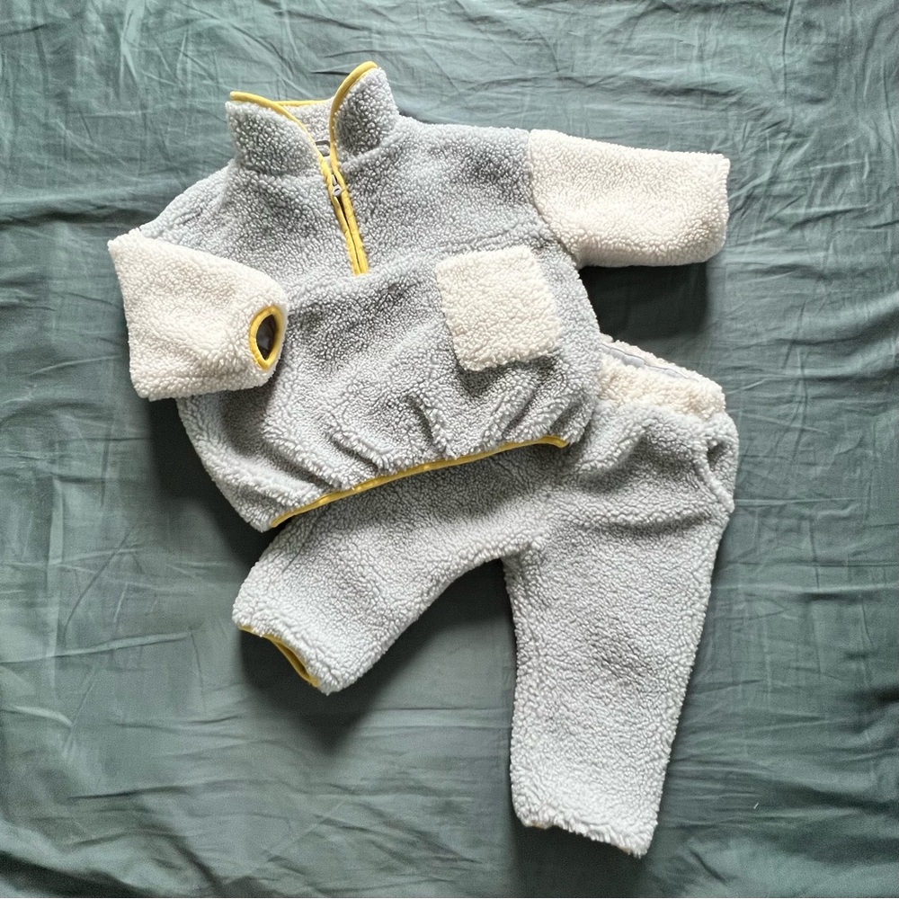 Zara Fleece Colorblock Blue Set Size 12-18